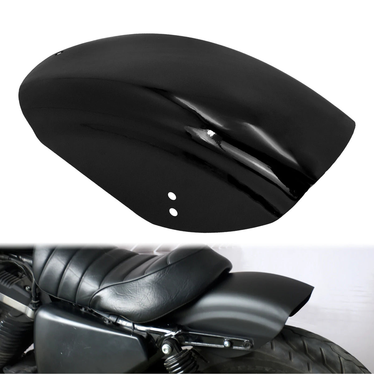 Garde-boue arrière court style bobber pour Harley Sportster - vue 7