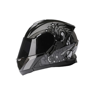 Casque moto modulable style adventure noir - vue 3