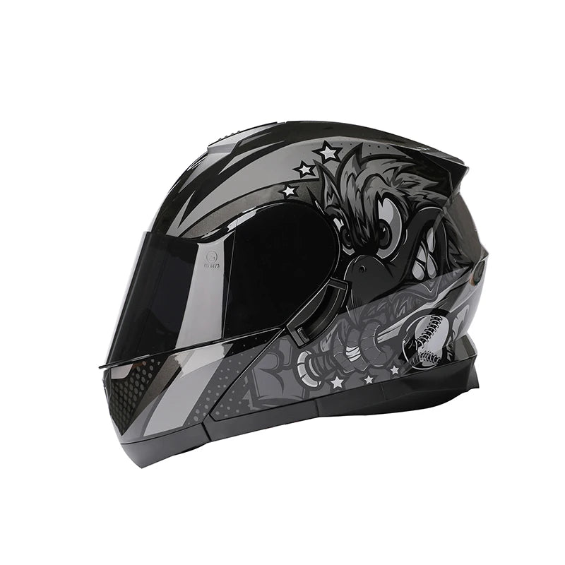 Casque moto modulable style adventure noir - vue 3