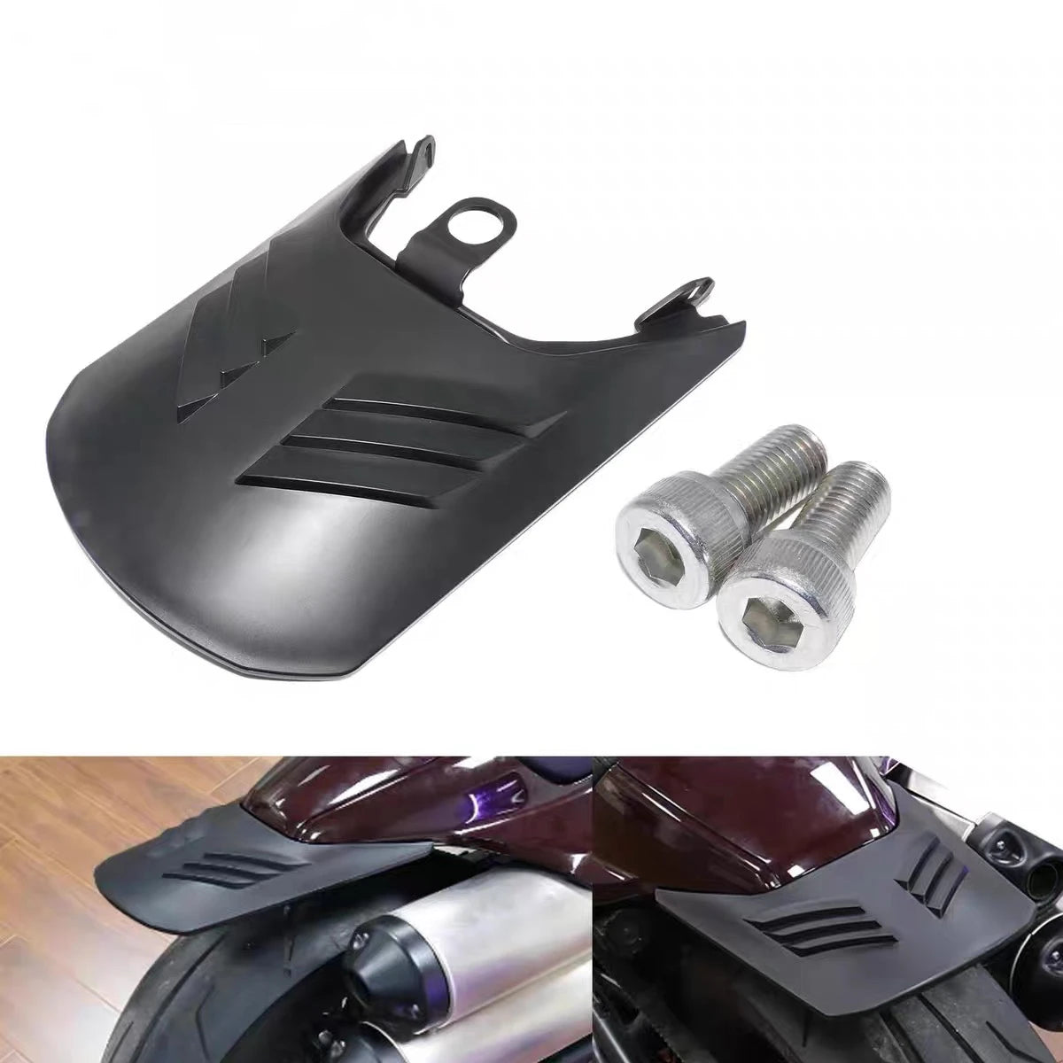 Garde-boue arrière bavette noire pour Harley-Davidson Sportster S - vue 2