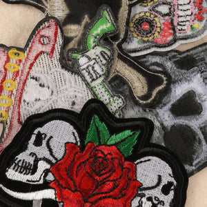 Écusson thermocollant rose et crâne punk - vue 3