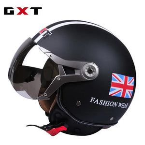 Casque moto jet 3/4 noir - vue latérale - vue 21