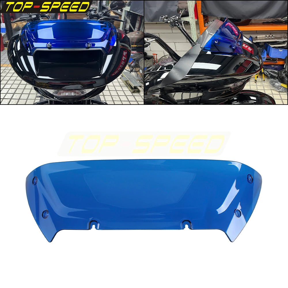 Pare-brise fendu bleu pour Harley Road Glide - vue 11