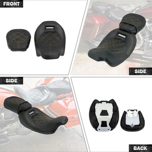Selle Two-Up Conducteur/Passager avec Dossier Avant - Harley-Davidson Touring 2009 et plus – photo 2/9