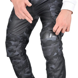 Jean moto été camouflage bleu, mesh respirant anti-chute - vue 3