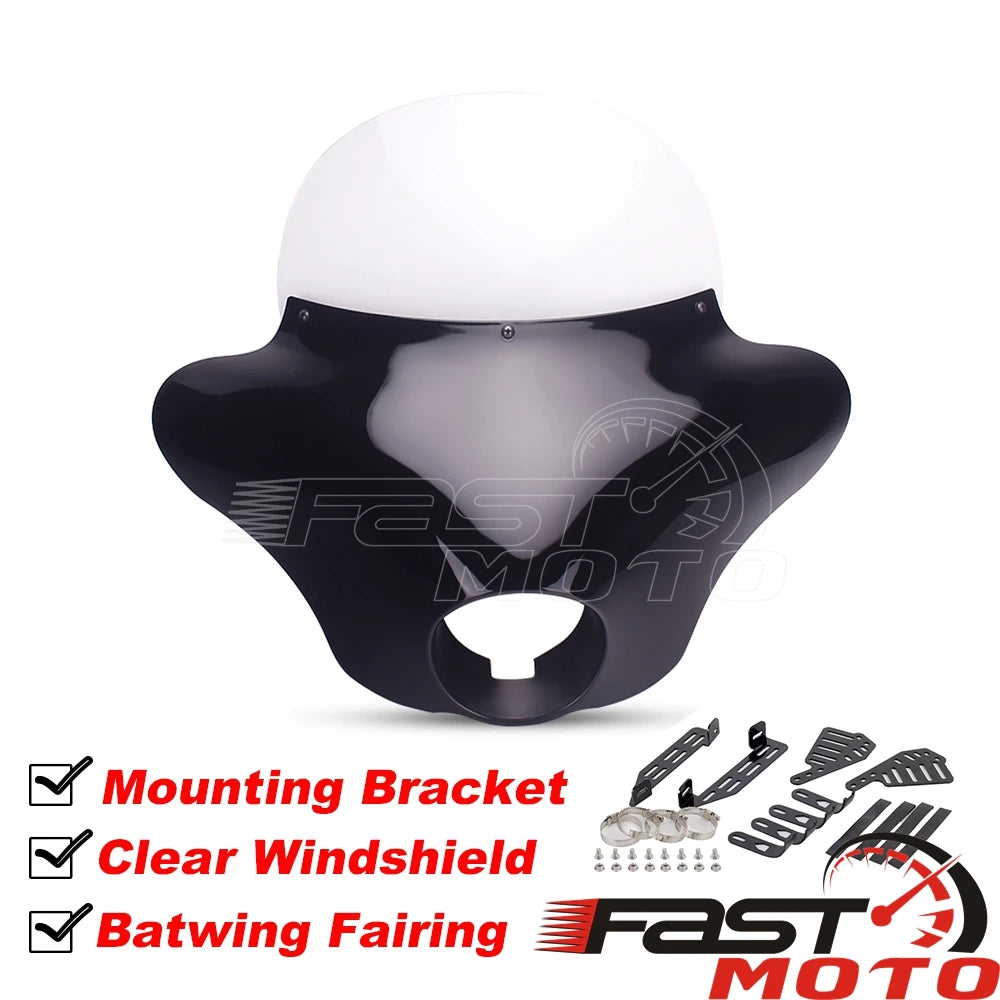 Carénage batwing avant pour phare Harley Sportster, Dyna, Fortyeight, Street 750 - vue 9