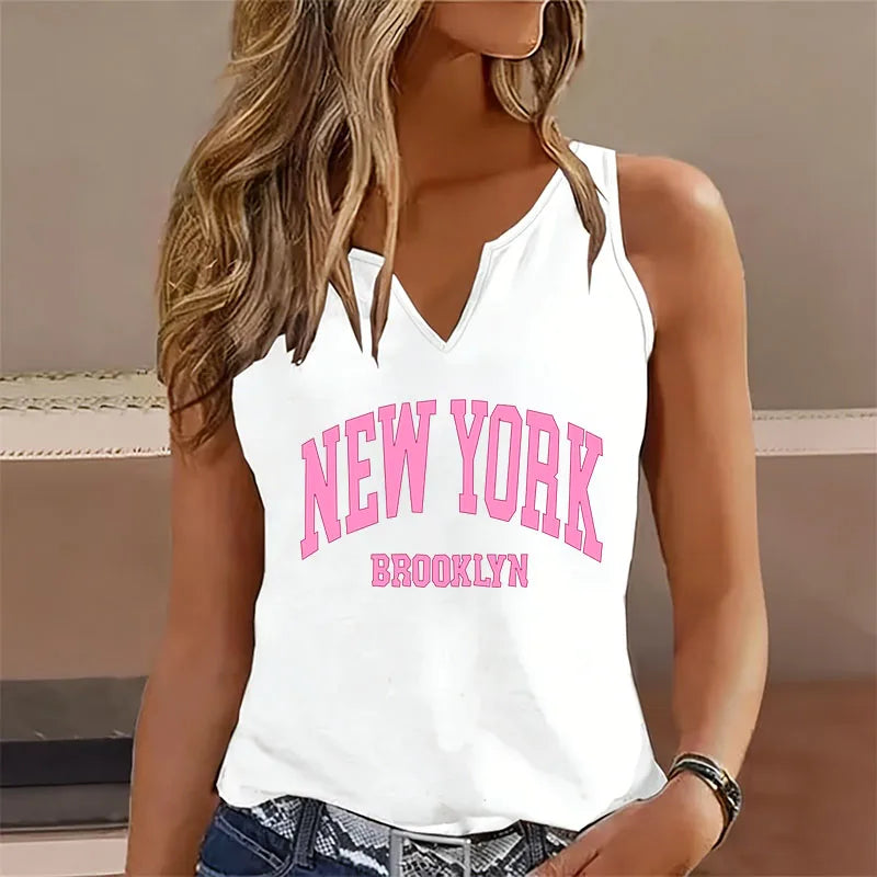 Débardeur femme col V Brooklyn New York - vue 1