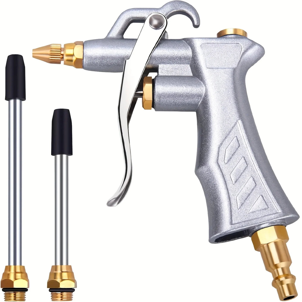 Pistolet Souffleur Industriel avec Buse en Laiton Réglable et 2 Rallonges Acier – photo 6/6