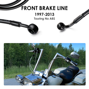 Durite de Frein Avant Tressée Inox (140/145/150 cm) - Harley-Davidson Touring 1997-2013 sans ABS – photo 2/12