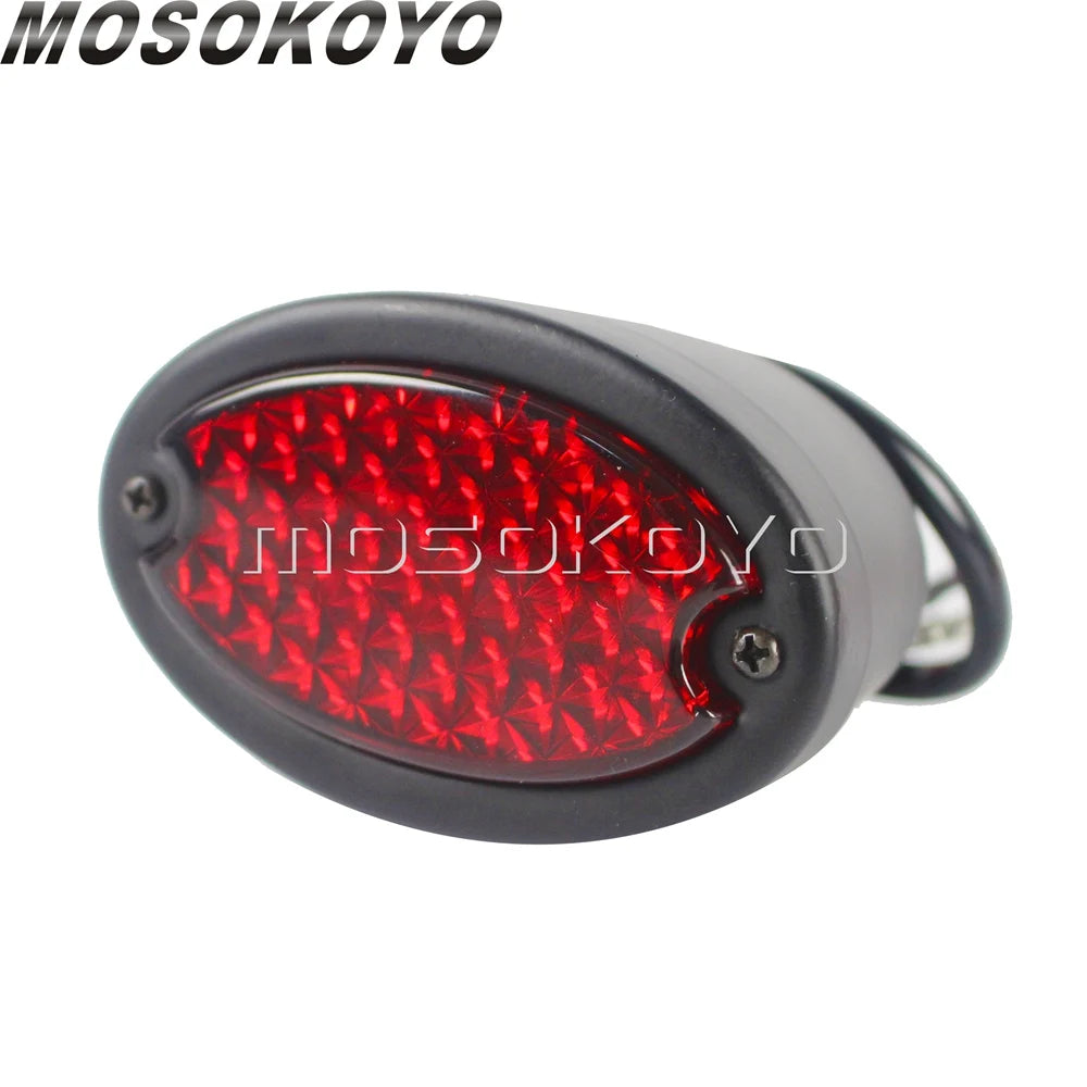 Feu arrière LED rond façon œil de chat pour moto custom - vue 10