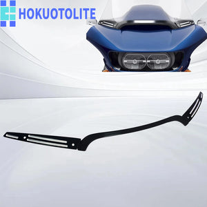 Garniture centrale noire en aluminium pour pare-brise fendu Harley Road Glide - vue 1