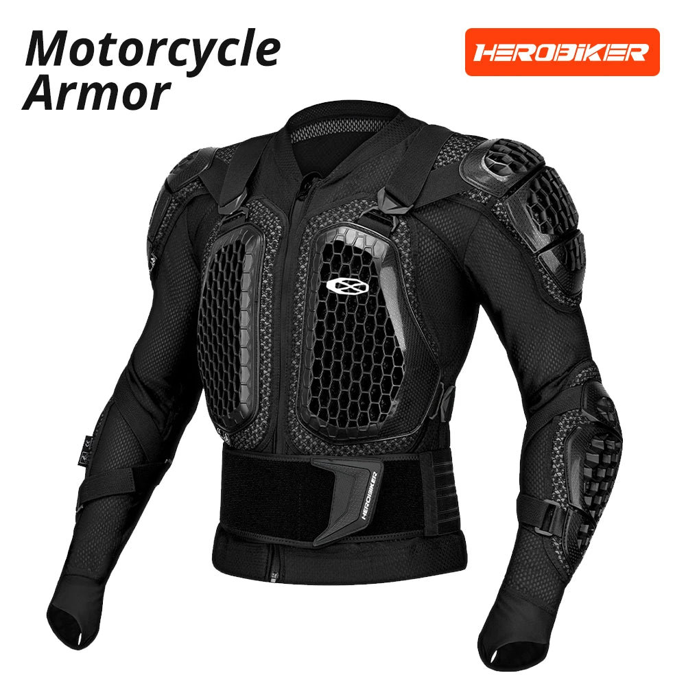 Ensemble blouson et pantalon moto noir et rouge avec protections - vue de face - vue 9