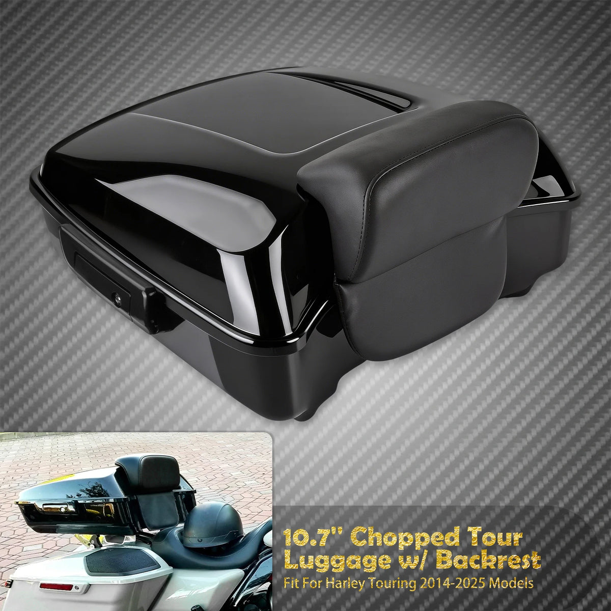 Malle Arrière (Top Case) 10.7" avec Dossier - Harley-Davidson Touring 2014-2025 – photo 7/8