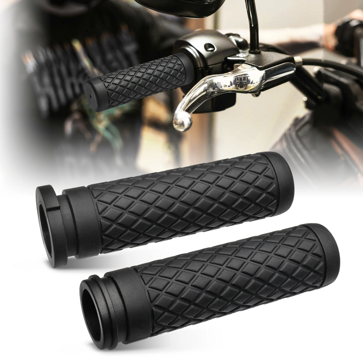 Poignées de guidon silicone 1 pouce - Harley-Davidson Dyna Low Rider S, Softail, Touring et Trike – photo 1/7