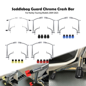 Barre de protection chromée autour d'une sacoche de Harley-Davidson Touring - vue 1