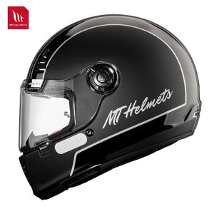 Casque moto intégral rétro noir - vue de face - vue 5
