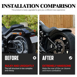 Garde-boue arrière court en acier noir pour Harley-Davidson Softail - vue 2
