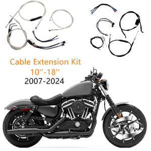 Kit de durite d'embrayage et de frein d'extension 10-18 pouces pour Harley-Davidson Sportster XL883, Iron XL1200, Forty Eight, 72V 2007-2024 – photo 1/20
