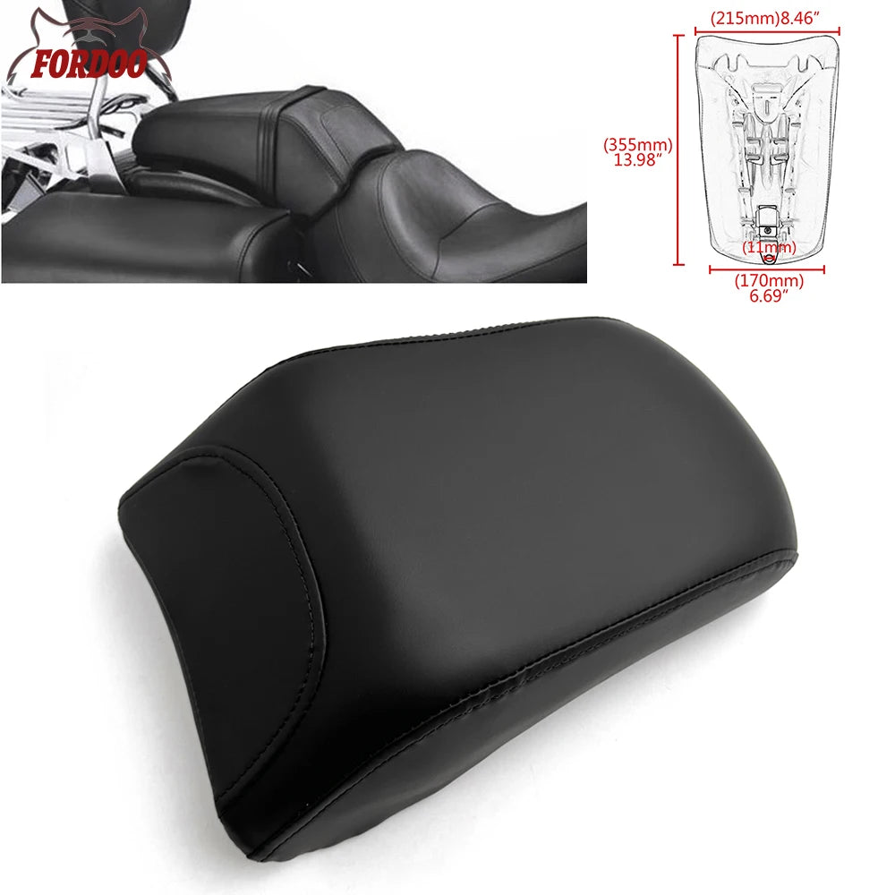 Coussin de selle passager arrière noir pour Harley-Davidson Softail Fat Boy FXSTC / FLSTF (2007-2017) / FLSTFB (2010-2016)
