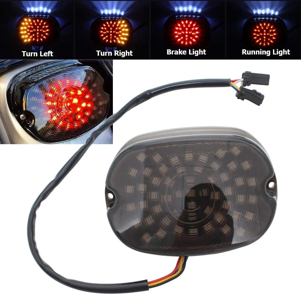 Feu arrière LED fumé pour Harley Touring Softail Dyna Sportster - vue 1