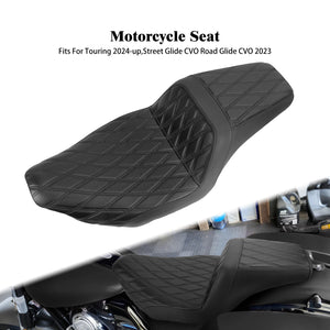 Selle biplace en cuir noir pour Harley-Davidson Touring - vue 8