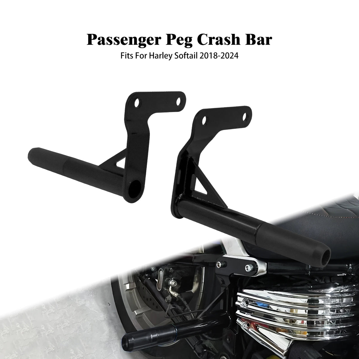 Barre de protection arrière noire pour moto Harley-Davidson Softail - vue 1