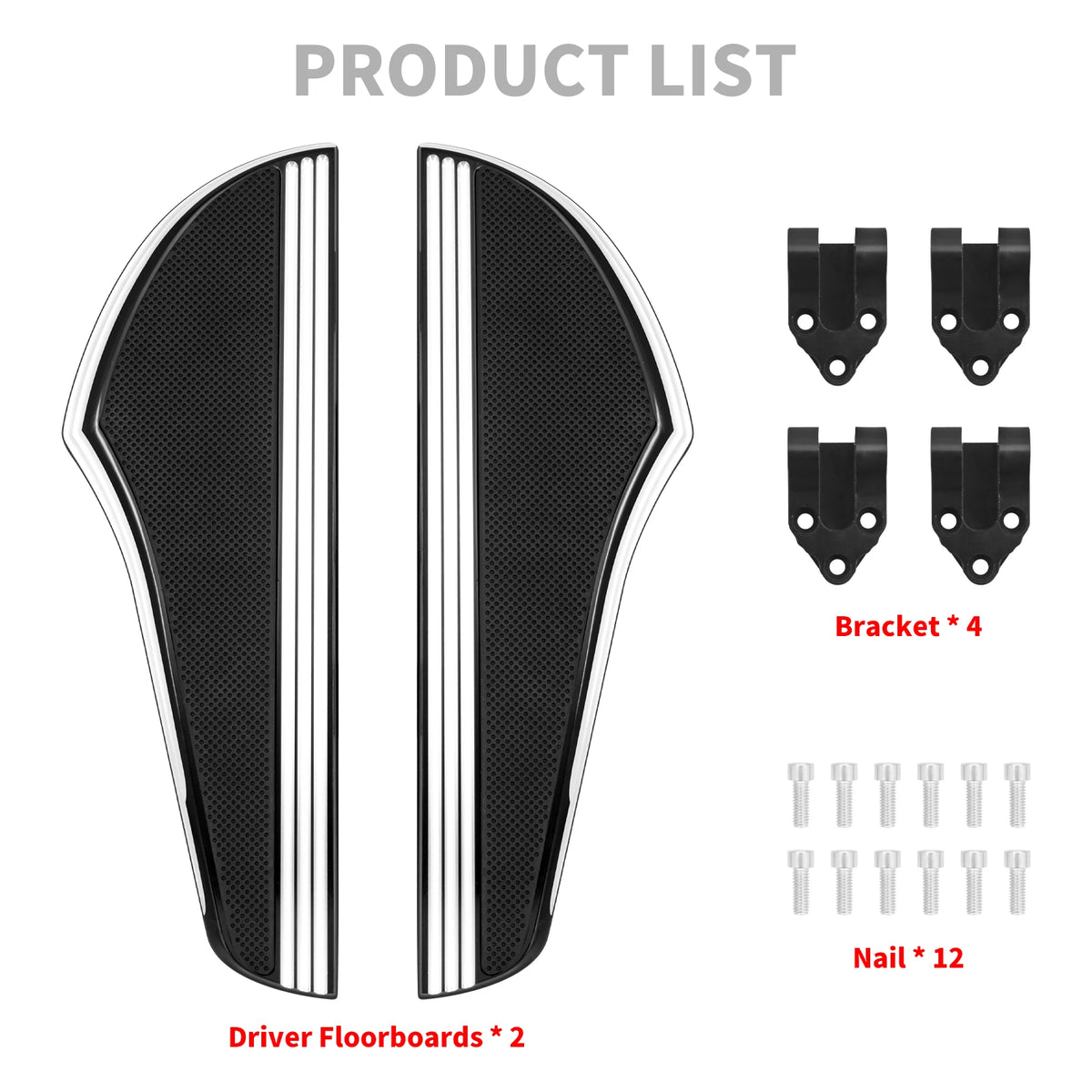 Plancher pilote avant (floorboard) antidérapant en aluminium pour Harley-Davidson Dyna, Softail, Touring, Road King, Street Glide & Fat Boy – photo 4/8