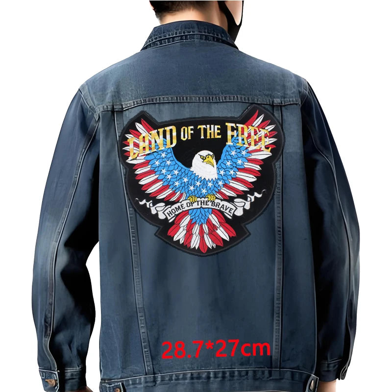 Grand écusson dorsal brodé style biker moto pour blouson - vue 18