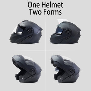 Casque moto modulable double visière, vue de trois quarts - vue 5