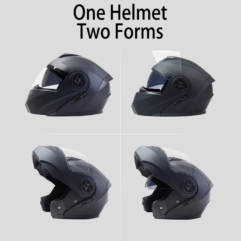 Casque moto modulable double visière, vue de trois quarts - vue 5
