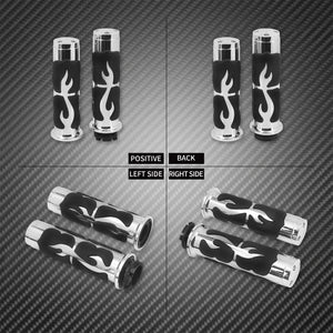 Poignées de guidon 1'' (25mm) style flamme - Harley Sportster, Dyna, Softail, Touring, V-Rod et autres – photo 2/8