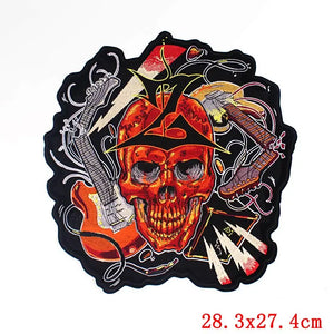 Écusson dorsal brodé biker punk crâne aigle - vue 9