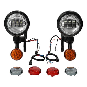 Feux additionnels LED 4,5 pouces avec support pour Harley Touring Electra Glide, Road King - vue 7