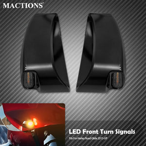 Clignotants Avant LED Homologués E-Mark - Harley-Davidson Touring Road Glide 2015-Up – photo 1/7
