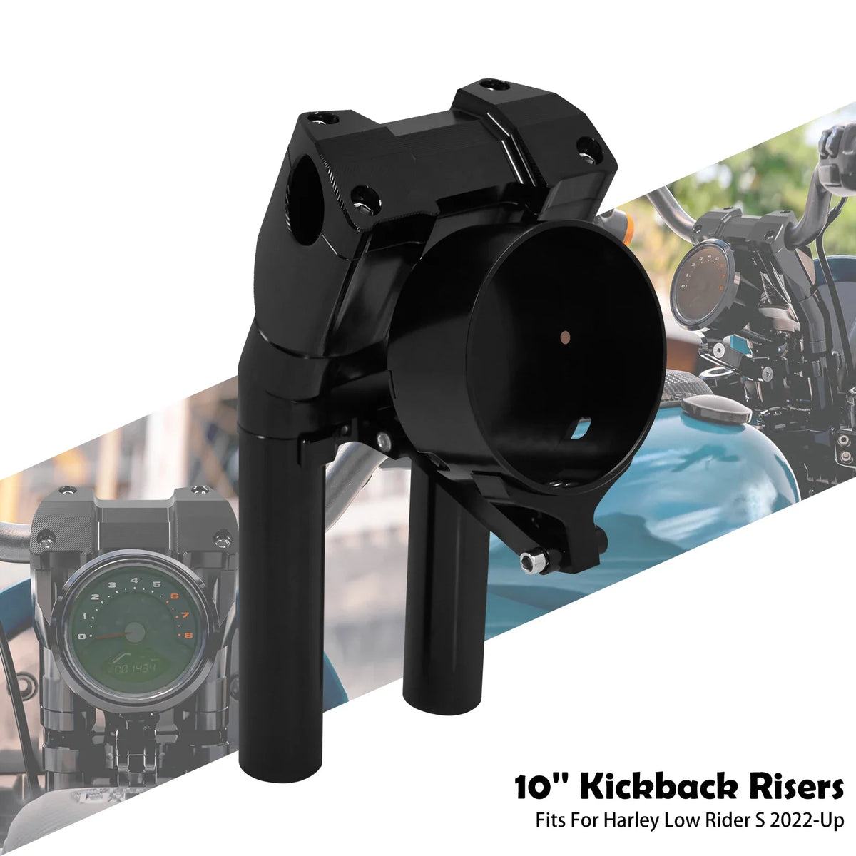 Rehausseurs kickback 10 po avec support compteur pour Harley Low Rider S - vue 8