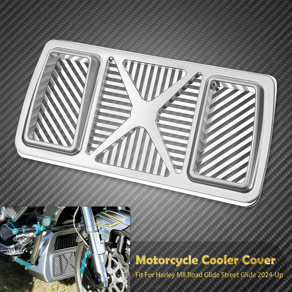 Cache radiateur d'huile en aluminium pour Harley-Davidson Touring M8 Road Glide, Street Glide 2024 et plus – photo 7/12