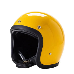 Casque moto jet rétro noir doublure cuir - vue de profil - vue 10