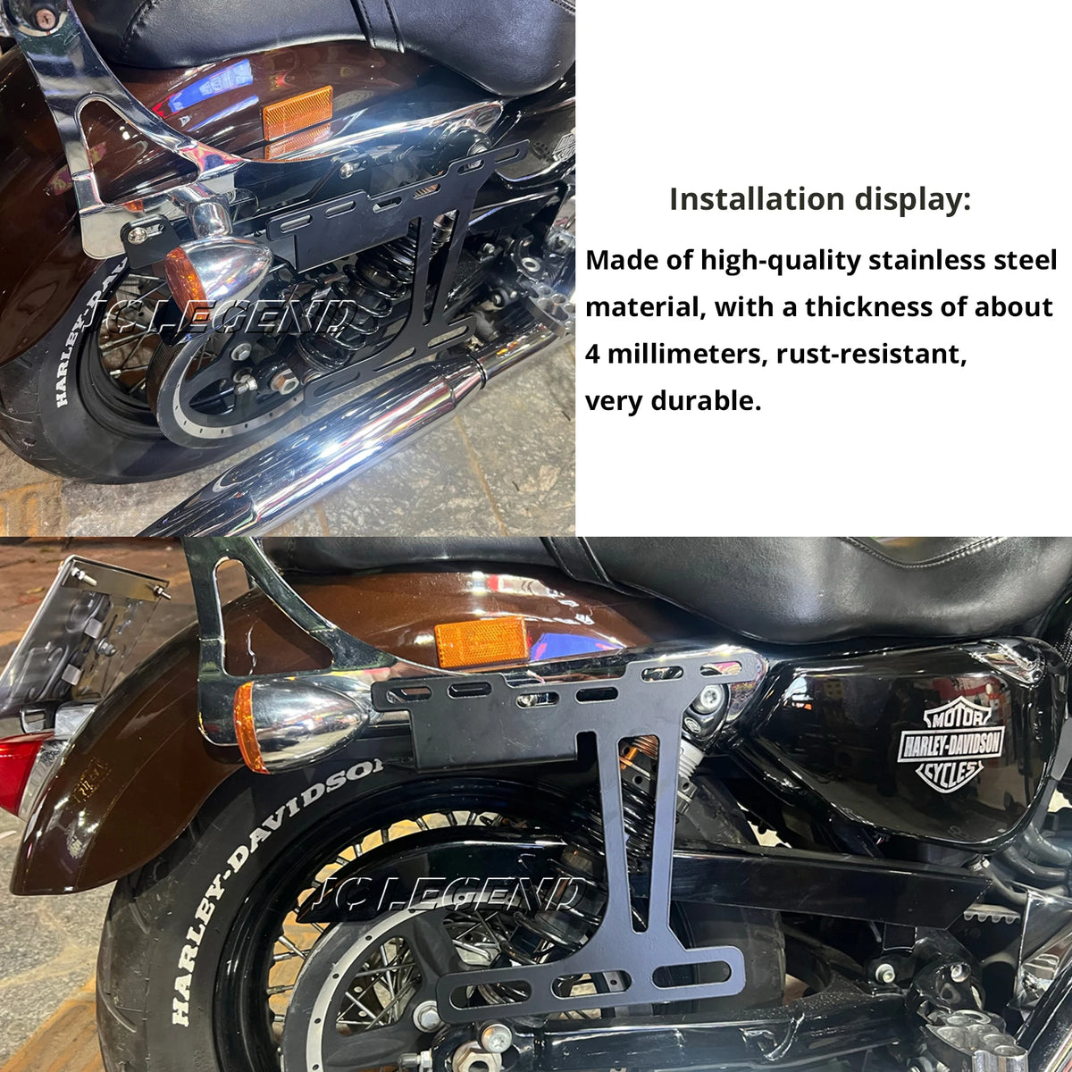 Supports de Sacoches Latérales Renforcés pour Harley Sportster XL 883/1200 - vue 2