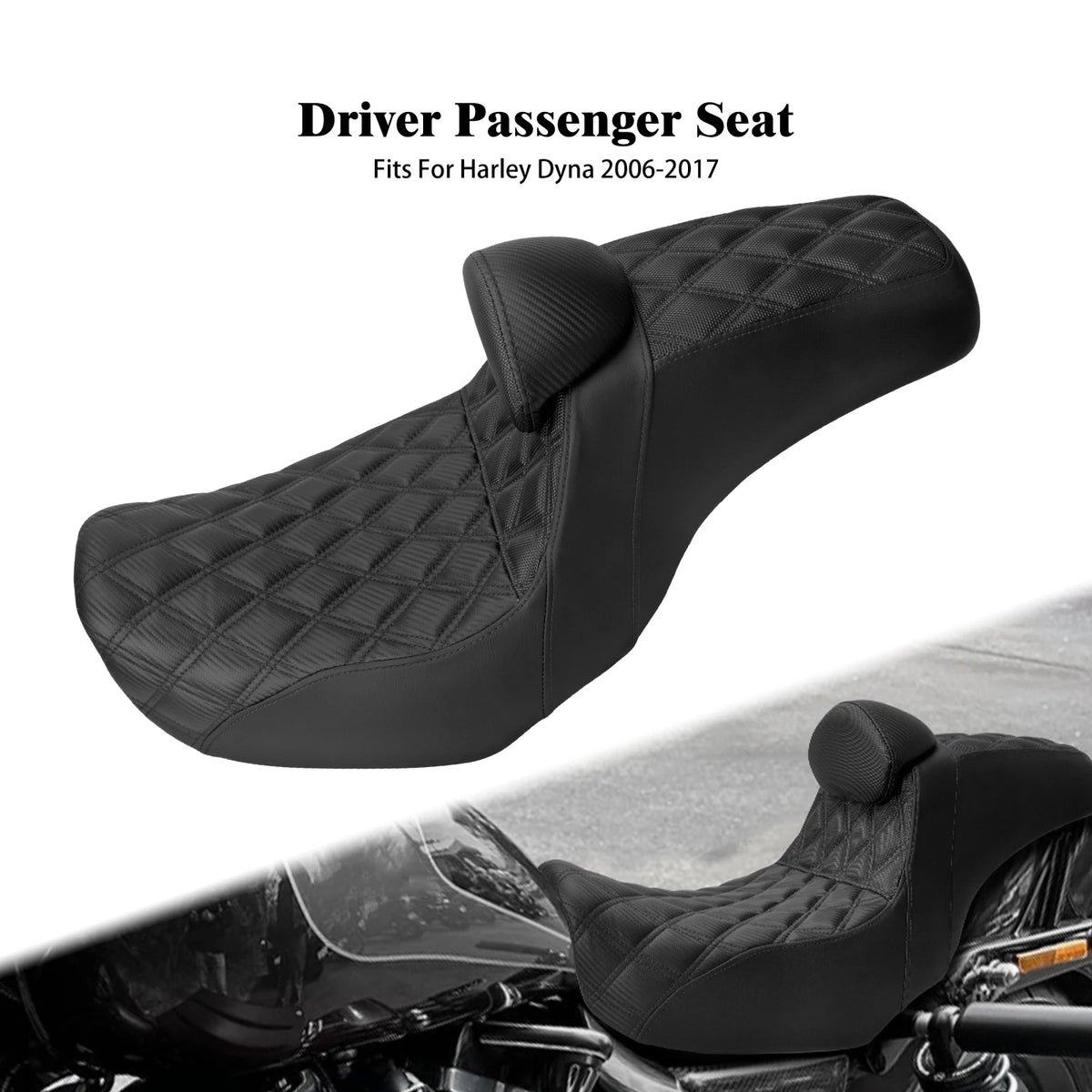 Selle biplace avec dossier pour Harley-Davidson Dyna - vue 10