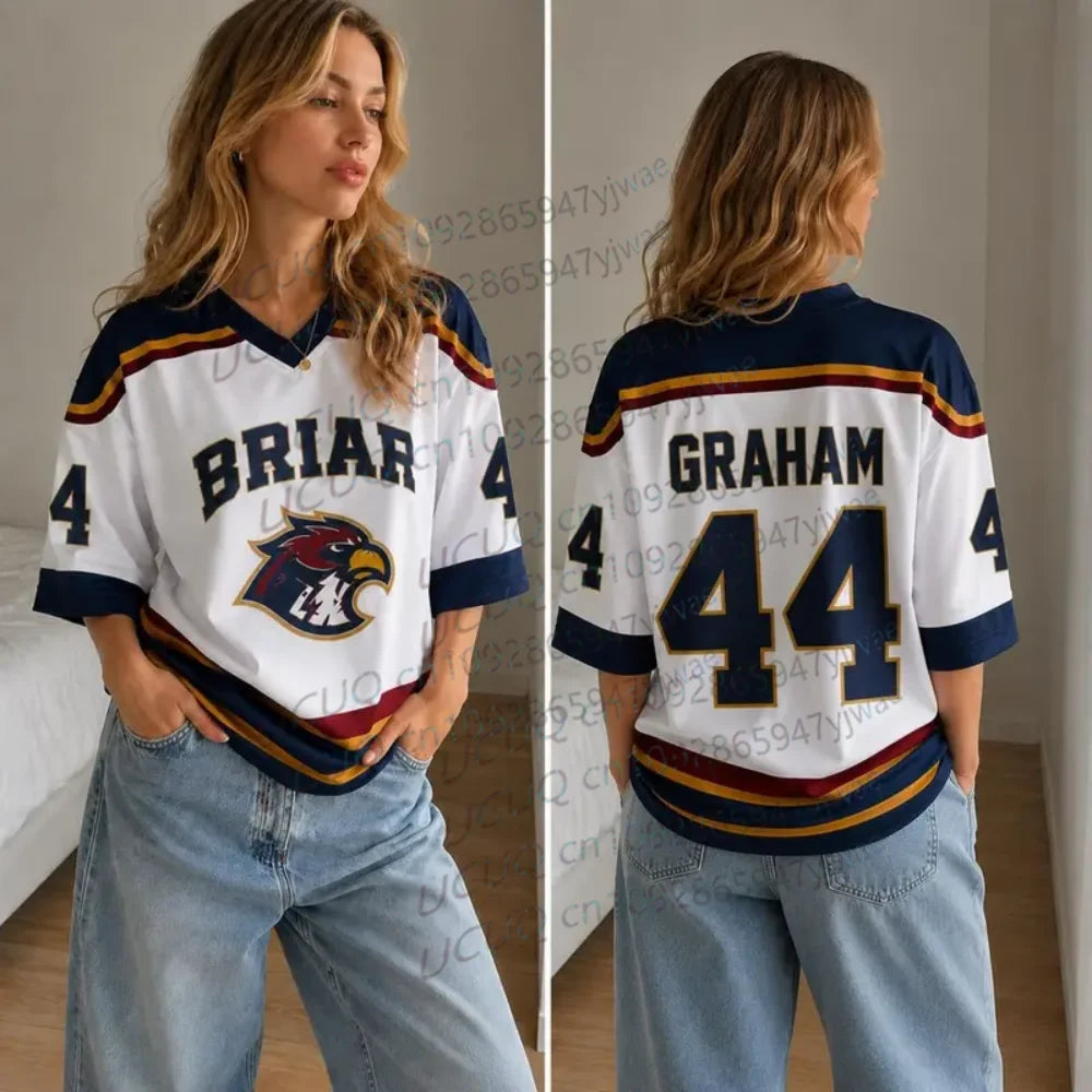 T-shirt jersey col V Briar University femme - vue 5