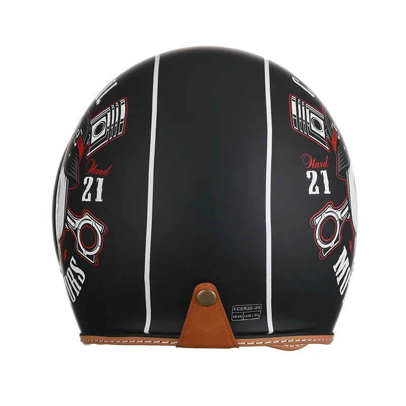 Casque moto jet rétro CYRIL B206 avec visière - vue 4