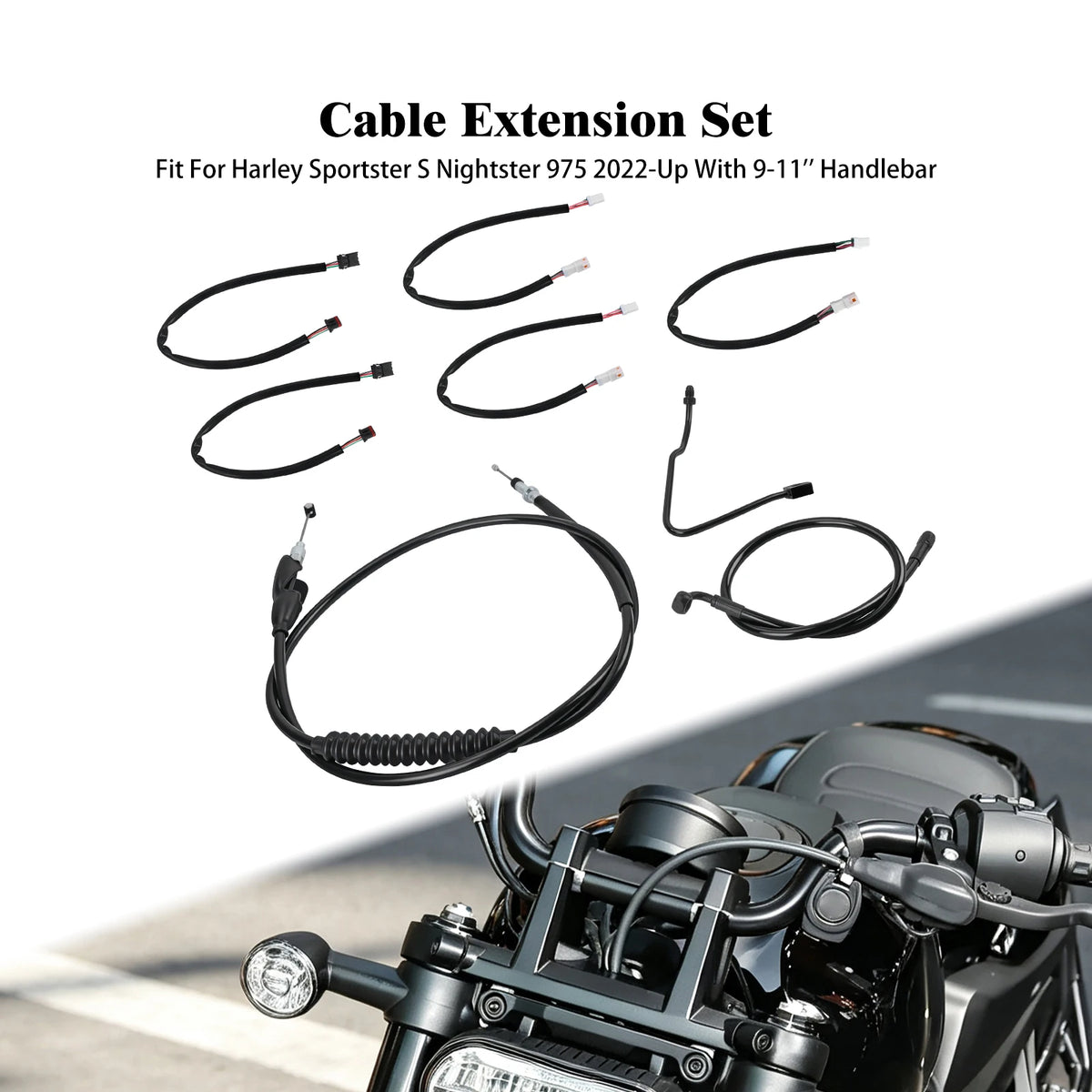 Kit de Rallonge de Câble d'Embrayage 9-11\" / 12-14\" - Harley-Davidson Sportster S et Nightster 2022 et plus récent – photo 1/7
