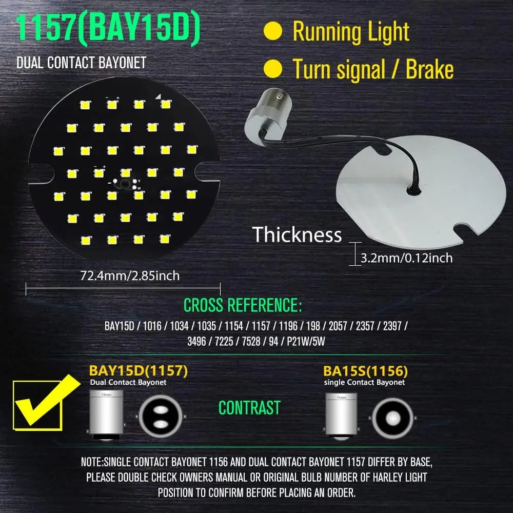Clignotant LED plat rond 3 1/4 pouces pour Harley-Davidson - vue 4