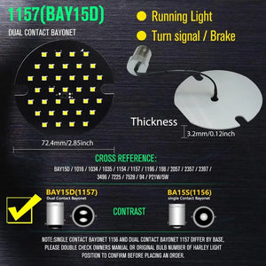 Clignotant LED plat rond 3 1/4 pouces pour Harley-Davidson - vue 4