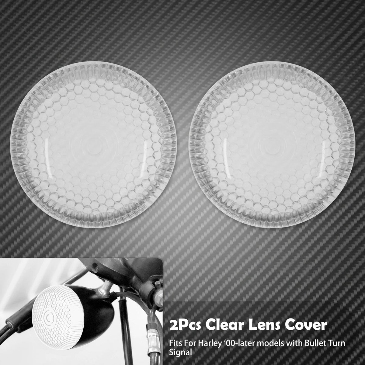 Lentilles de clignotant bullet pour Harley Touring Softail Dyna Sportster - vue 9