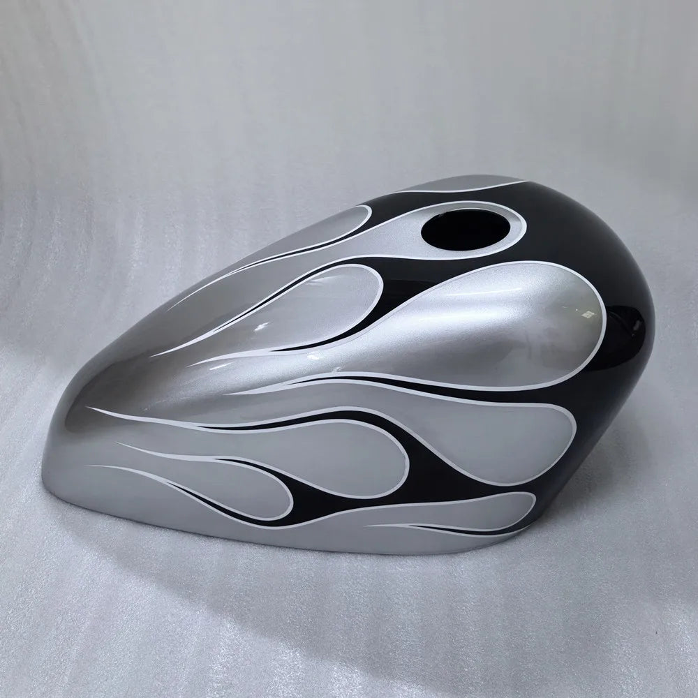Coque de réservoir d'huile motif flammes pour moto Harley - vue 17