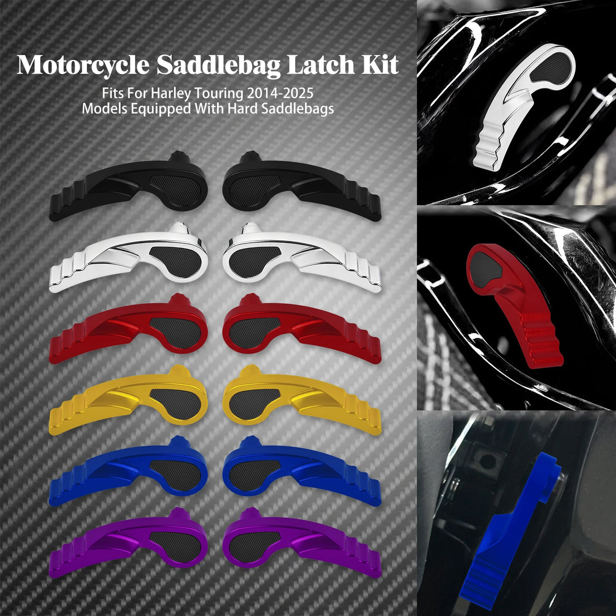 Kit de leviers de verrouillage de sacoches pour Harley-Davidson Touring (2014-2025)