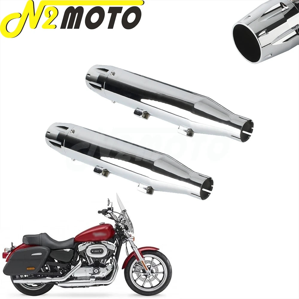 Ligne d'échappement chromée pour Harley Sportster - vue 1