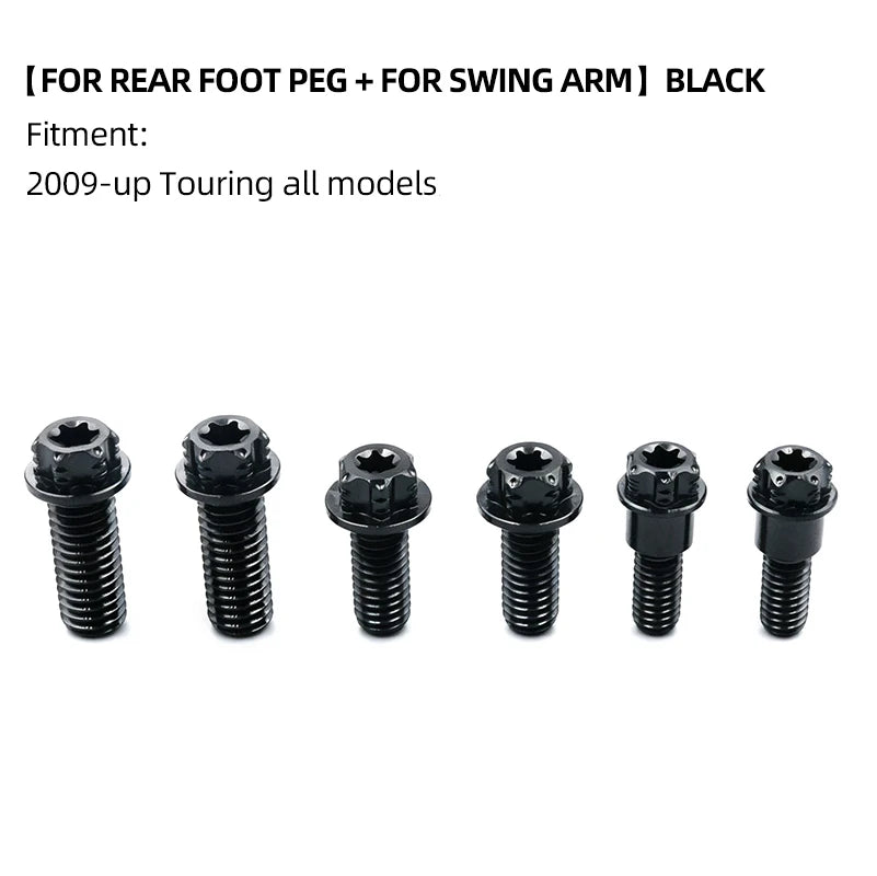 Boulons Titane Bras Oscillant / Repose-pieds Arrière pour Harley Touring et Trike – photo 22/24