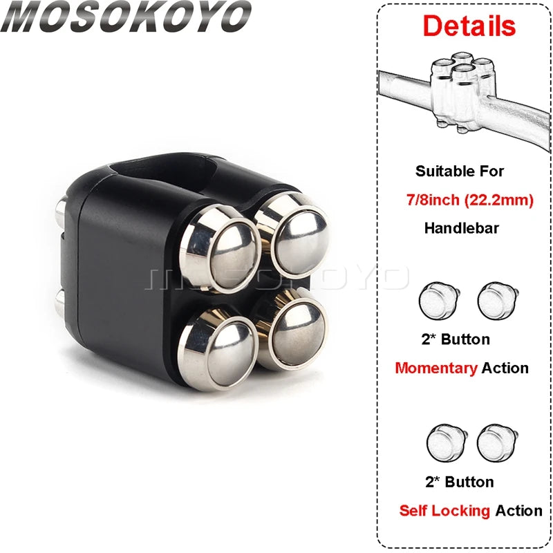 Commodo additionnel à boutons pour Harley chopper - vue 12